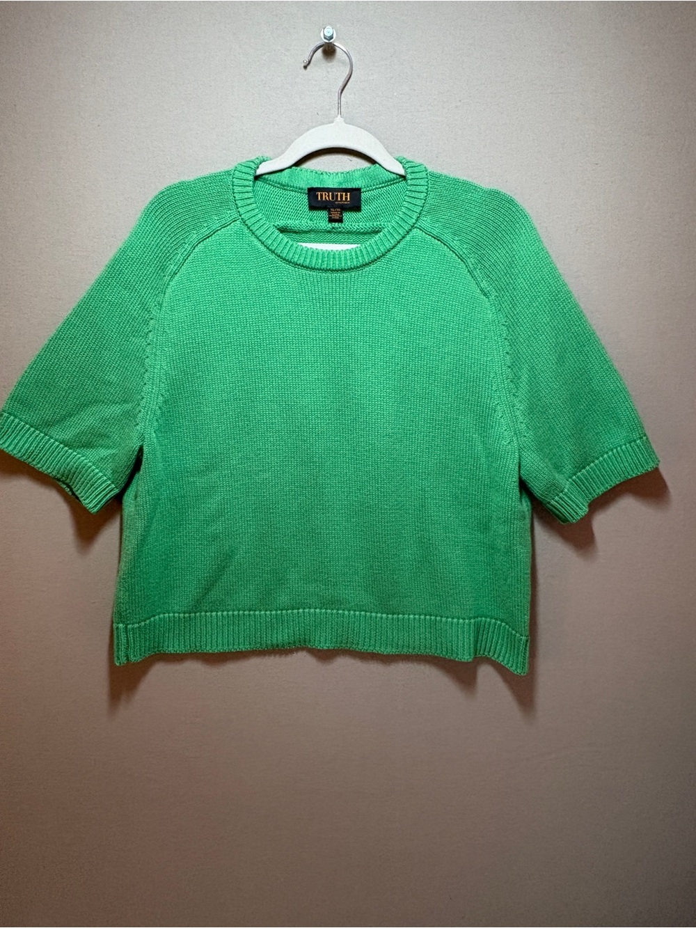 TRUTH Kelly Green Short-Sleeve Knit Sweater Women’s XL